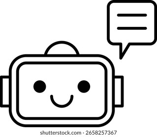 AI, robot icon illustration. Chat. Vector image.