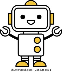 AI, robot icon illustration. Vector image.