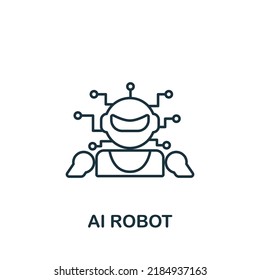 Ai Robot icon. Monochrome simple Artificial Intelligence icon for templates, web design and infographics