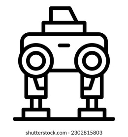 Un vector de contorno de icono de robot Ai. Niño Android. Mascota del futuro