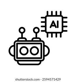 AI robot icon vector design in trendy style