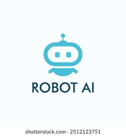 Ai robô ícone vetor logotipo. logotipo inspirador