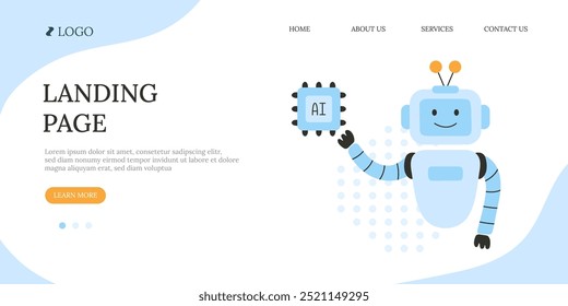 AI robot landing page template