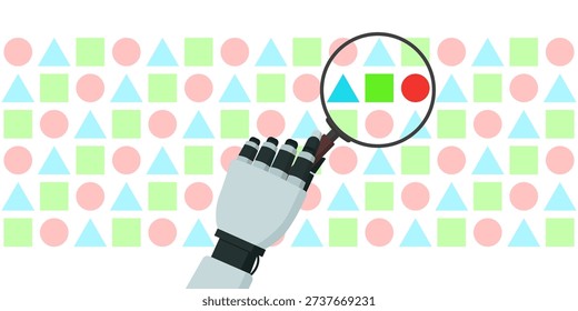 AI robot learning from datasets and recognizing patterns: deep learning and large language models training concept