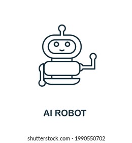 Ai Robot line icon. Creative outline design from artificial intelligence icons collection. Thin ai robot icon for infographics and banner