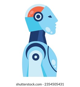 ai robot profile vector isolated