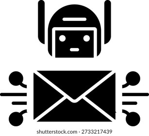 AI Robot Sending Email Message Icon