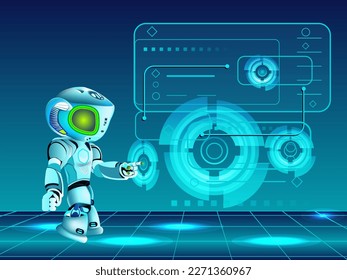 AI robot with a tech background represents the cutting edge of robotic technology, offering unprecedented levels of intelligence, versatility, and adaptability. It has the potential to transform a wid