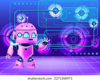 AI robot with a tech background represents the cutting edge of robotic technology, offering unprecedented levels of intelligence, versatility, and adaptability. It has the potential to transform a wid