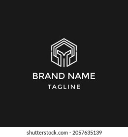 AI robot technology creative symbol machine concept. Digital bionic cyborg face abstract business future logo.