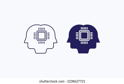 Ai robot thinking illustration icon