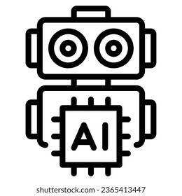 AI and Robotics object illustration icon