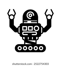 Ai Robots Glyph Icon, Vector illustration