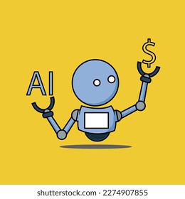 ai robots that make money art ilustration