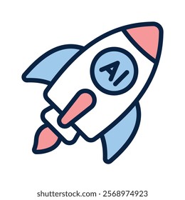 Ai rocket icon design, space exploration