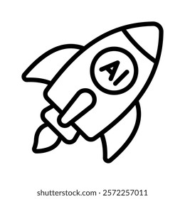 Ai rocket icon design, space exploration