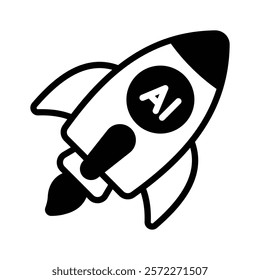 Ai rocket icon design, space exploration