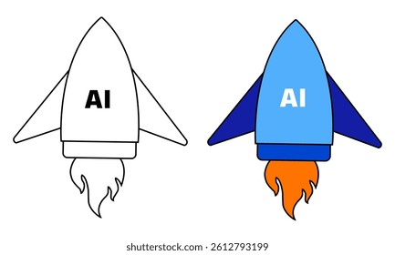 AI rocket vector icon
Rocket icon artificial intelligence editable icon ai
