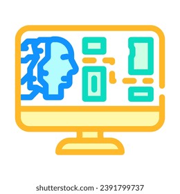 ai routing autonomous delivery color icon vector. ai routing autonomous delivery sign. isolated symbol illustration