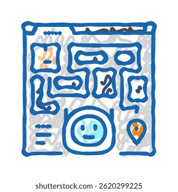 ai routing autonomous delivery doodle icon sketch vector. ai routing autonomous delivery sign. isolated symbol illustration