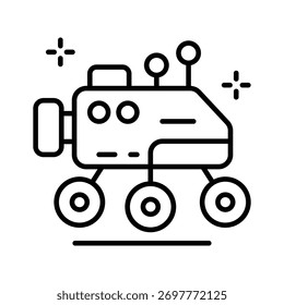 Icono de rover AI que representa la robótica, la exploración y los sistemas autónomos.