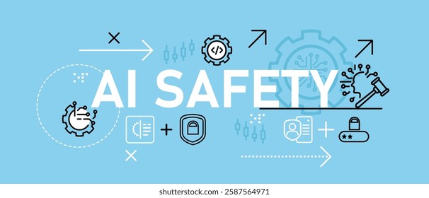 AI safety conceptual smart system control data protection security database development programming maintenance cybersecurity information technology AI artificial intelligence icon concept design