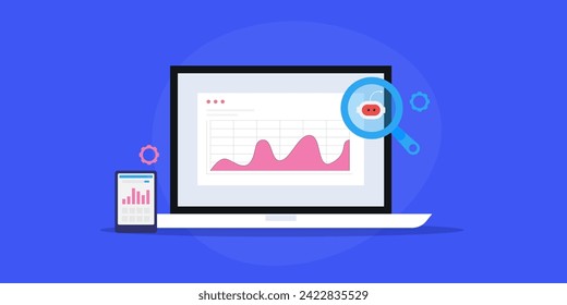 AI sales predictor, Artificial intelligence making prediction on sales, Sales prediction using data science - vector illustration with icons
