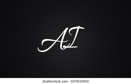 AI Script Letter Logo Design Template Vector