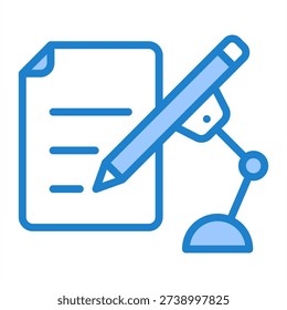 Ai Scriptwriting Icon With Blue Color For Artificial Intelligence and AI Technology