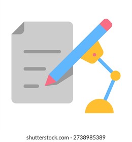 Ai Scriptwriting Icon - Flat Color Icons For Artificial Intelligence and AI Technology