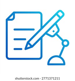 Ai Scriptwriting Icon - Outline Gradient Icons For Artificial Intelligence And Ai Technology