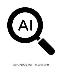 Ai search, artificial intelligence search icon in modern style