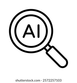 Ai search, artificial intelligence search icon in modern style