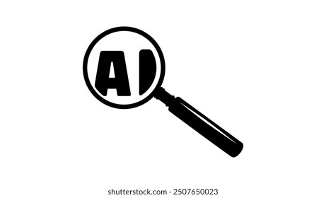 AI search, black isolated silhouette