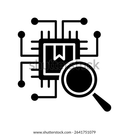 Ai Search glyph, mini illustration icon. use for modern concept, print, UI, UX kit, web and app development. Vector related to product offering, marketing, business.