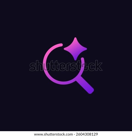 Ai search icon symbolizes technological advancement, representing innovation in artificial intelligence.