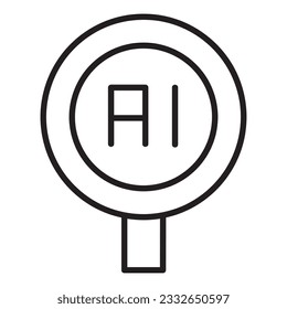 Ai Search icon. Search vector icon from Artificial Intelligence collection. Outline style Search icon.