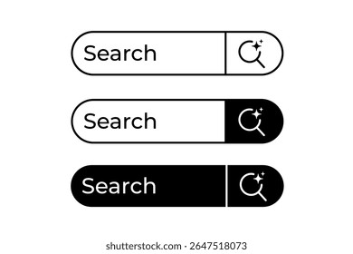 Ícone de pesquisa Ai conjunto de vetores. Elemento de inteligência artificial para aplicativo, site e interface