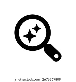 Icono simple de búsqueda e investigación de IA. Símbolo Generar. Tecnología de inteligencia artificial y concepto de aprendizaje automático. Elemento de icono para aplicación y Web. Vector