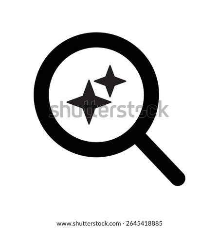 AI search and research simple icon. Generate symbol. Artificial intelligence technology and Machine learning concept. Icon element for application and web. Vector