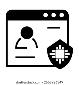 AI Secure Profile Symbol - Digital Identity Cybersecurity Symbol