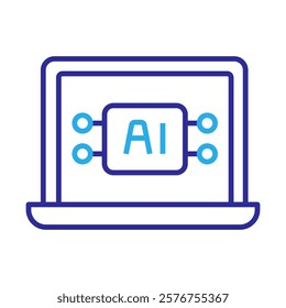 AI in Security Icon – Laptop with AI Symbol Representing AI-Driven Threat Protection