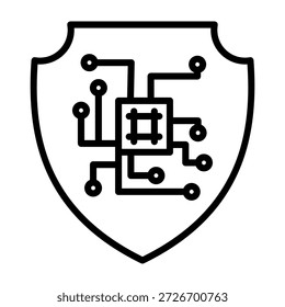 Ilustração Do Vetor De Design Da Linha Do Ícone De Segurança Ai