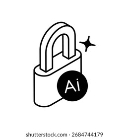 AI Security Icon Vector ilustración de stock