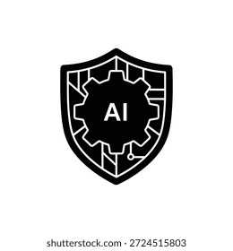 Icono del escudo de protección de seguridad de IA que representa la Tecnología de defensa cibernética