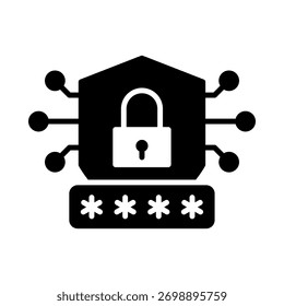 Segurança de IA - Protegendo os sistemas de IA contra ameaças cibernéticas com medidas de segurança robustas. Ilustração vetorial.