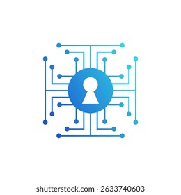 AI Security System Logo Biometric Circuit Logo