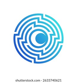 Logotipo del circuito biométrico del logotipo del sistema de seguridad de la IA