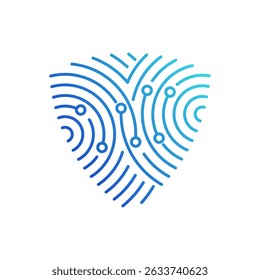 AI Security System Logo Biometric Circuit Logo