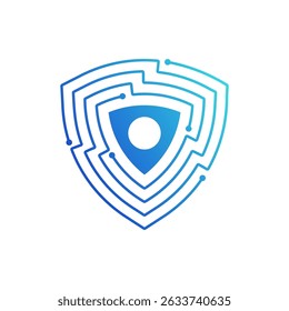 AI Security System Logo Biometric Circuit Logo